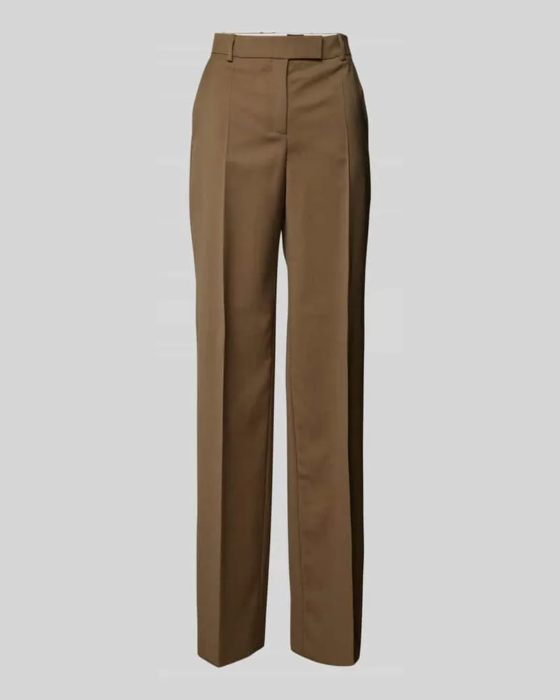 HUGO BOSS Straight Fit Stoffhose aus Schurwolle Modell 'Tilda Cognac