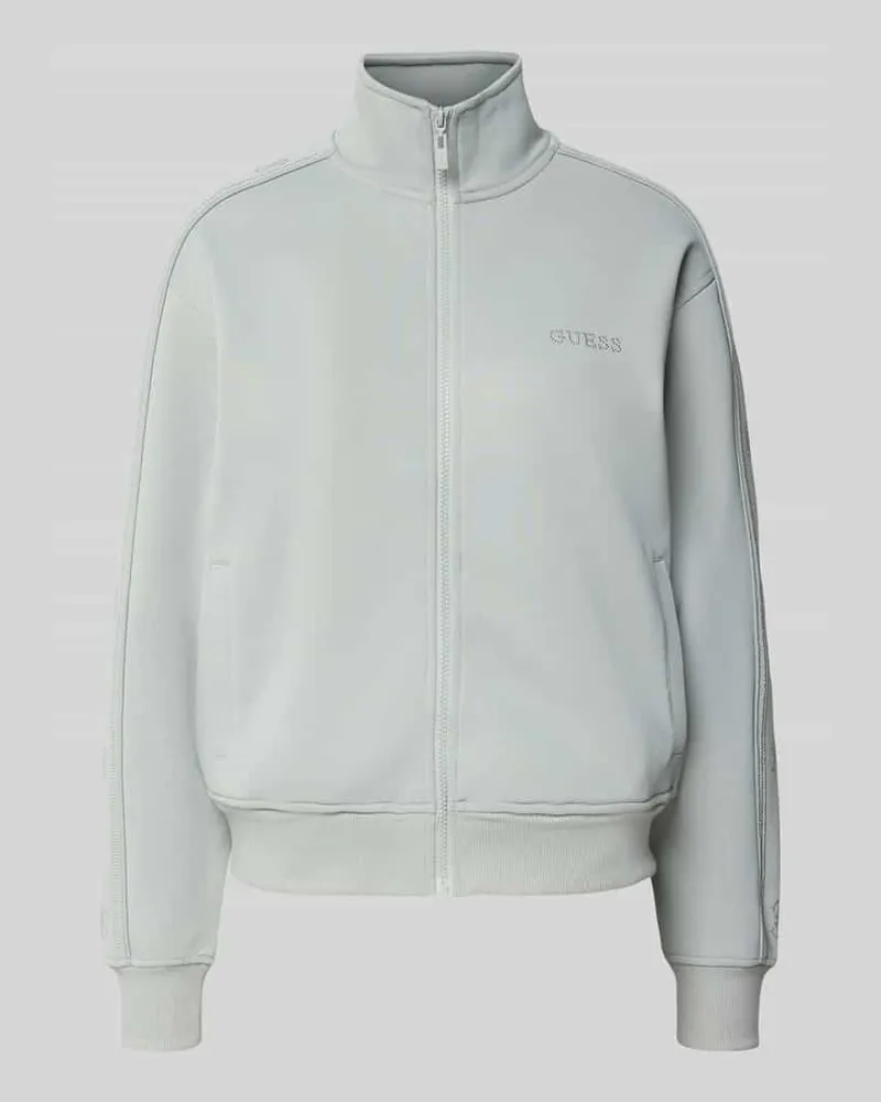 Guess Sweatjacke mit Stehkragen Modell 'OCTAVIA Mittelgrau