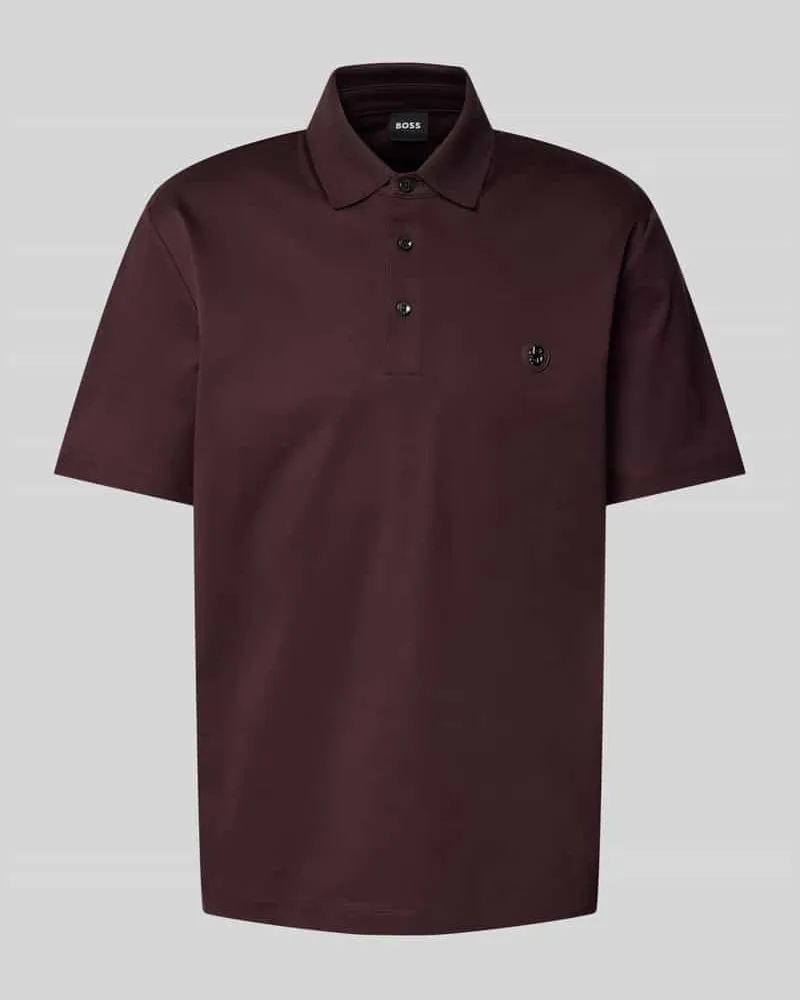 HUGO BOSS Slim Fit Poloshirt mit Label-Patch Modell 'Parris Bordeaux