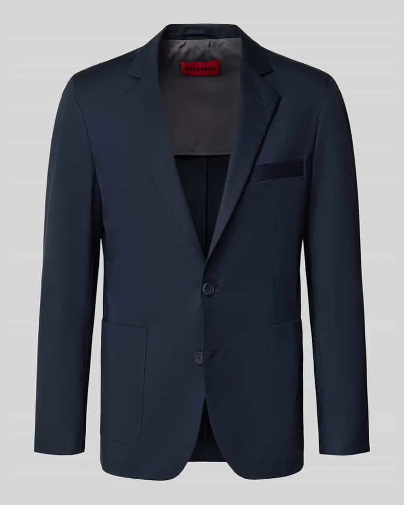 HUGO BOSS Regular Fit Sakko aus Baumwoll-Mix Modell 'HANFRED Marine
