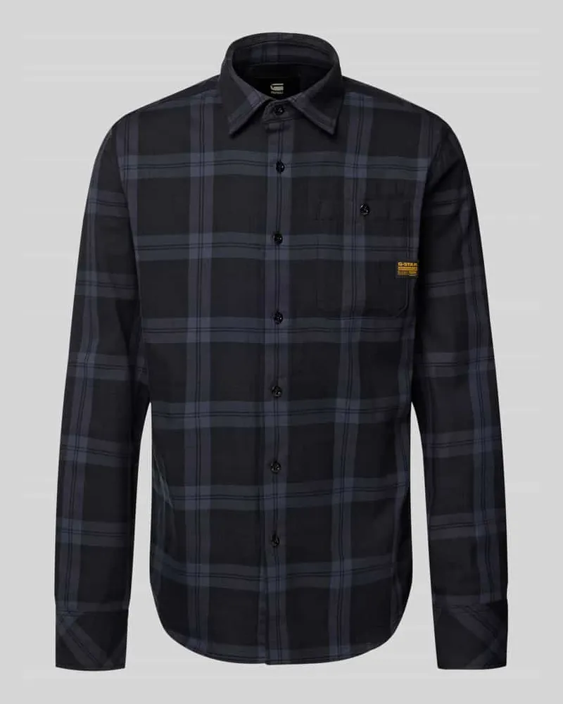 G-STAR RAW Slim Fit Freizeithemd mit Kentkragen Modell 'Bristum 2.0 Dunkelblau