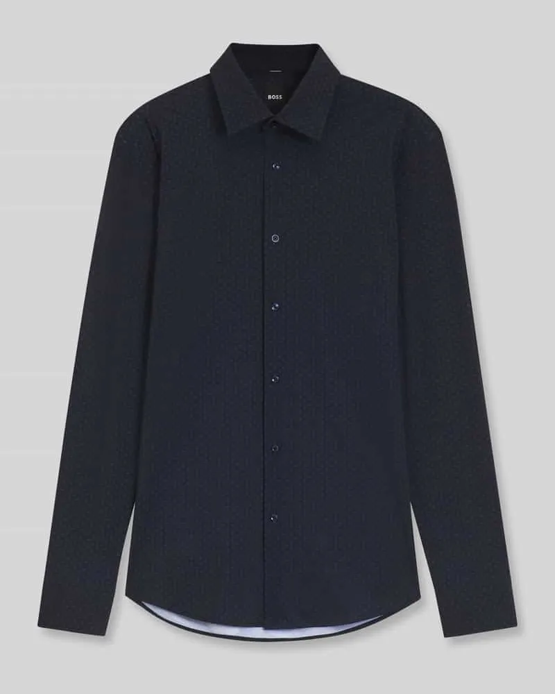 HUGO BOSS Slim Fit Businesshemd mit Kentkragen Modell 'P-HANK-K_261 Marine
