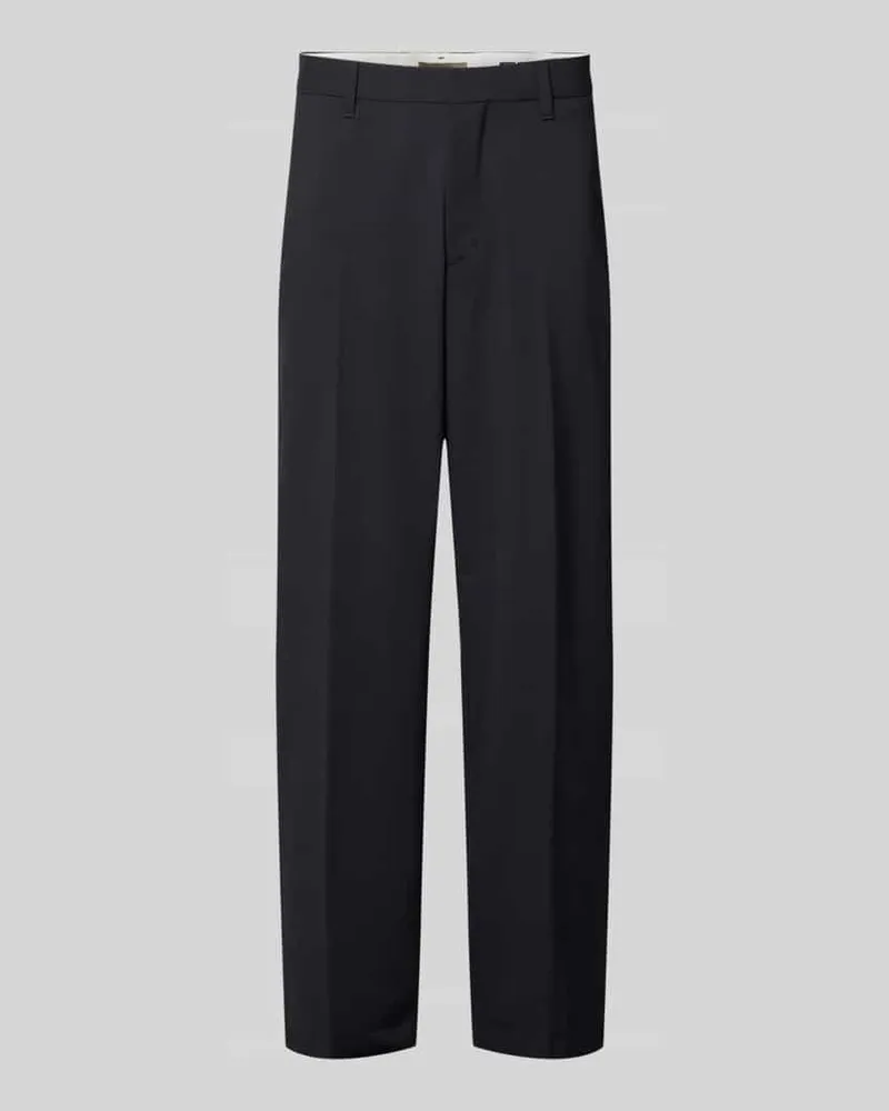 Marc O'Polo Weite Hose mit Woll-Anteil Modell 'MOSSBO DFB' -  × DFB Travel Collection Dunkelblau
