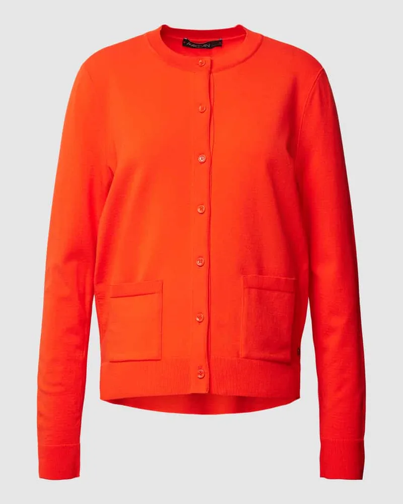 Marc Cain Strickjacke mit Label-Applikation Modell 'ADDITIONS Hellrot