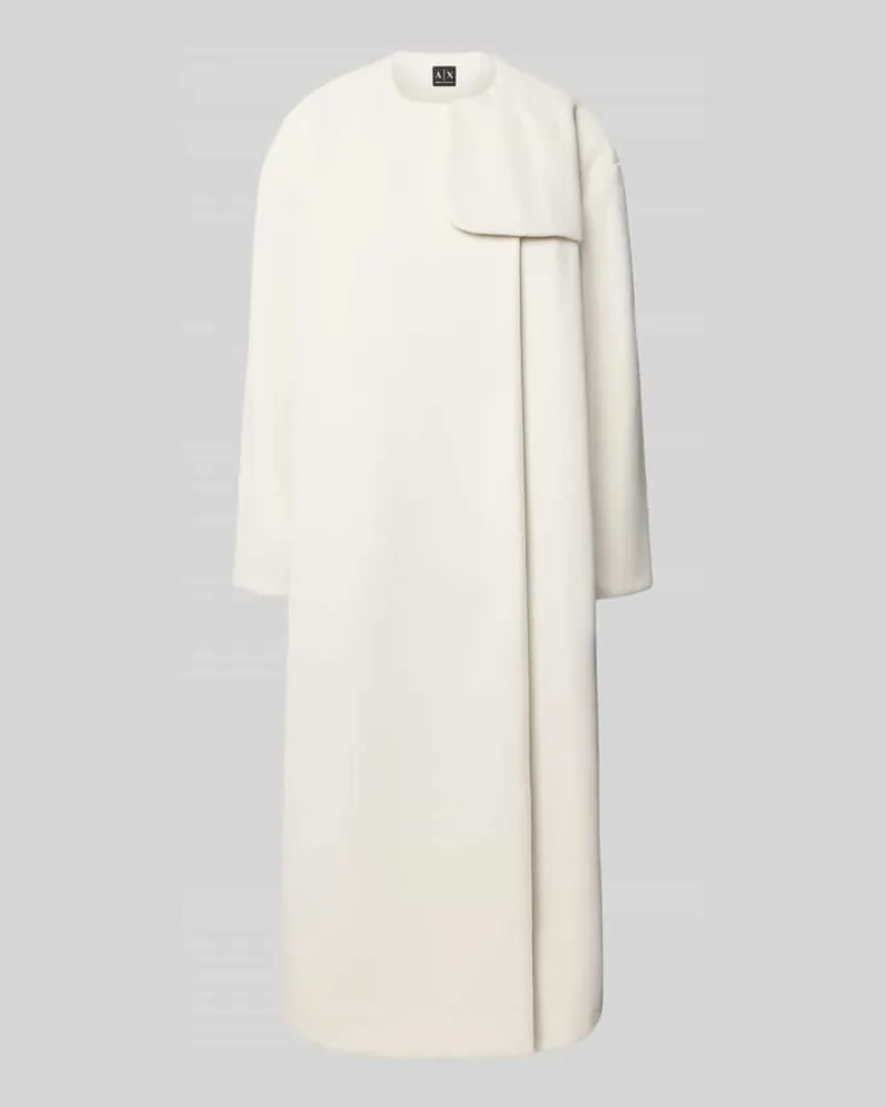 Armani Exchange Mantel mit Rundhalsausschnitt und Bindegürtel Offwhite