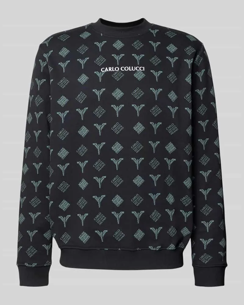 Carlo Colucci Sweatshirt mit Label-Stitching Black