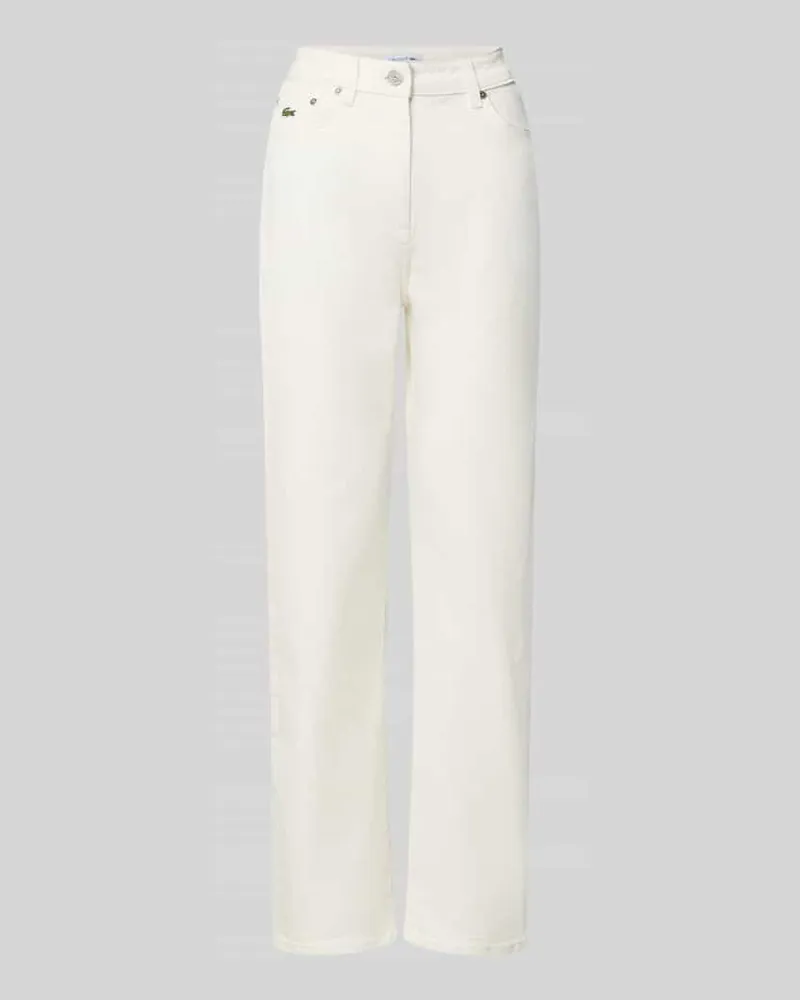 Lacoste Straight Fit Jeans aus Baumwoll-Mix Weiss