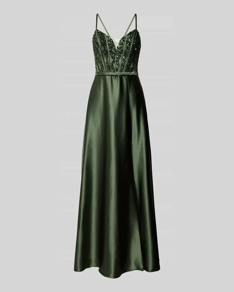 Vera Mont Abendkleid mit Zierstein- und Paillettenbesatz Gruen
