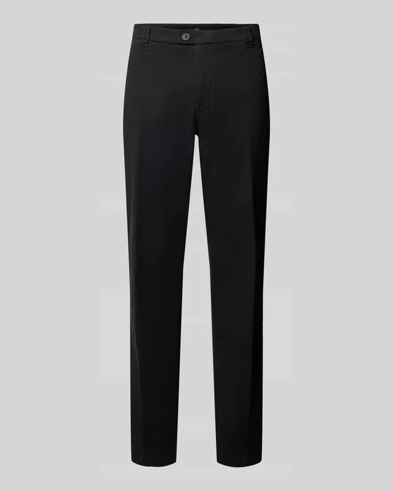 cinque Straight Fit Stoffhose aus elastischem Baumwoll-Mix Modell 'Wood Black