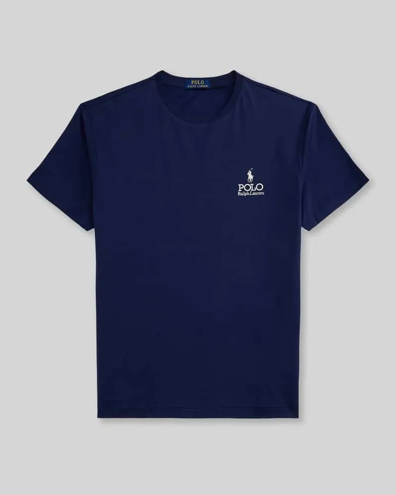 Ralph Lauren Relaxed Fit T-Shirt aus reiner Baumwolle mit Logo-Stitching Marine