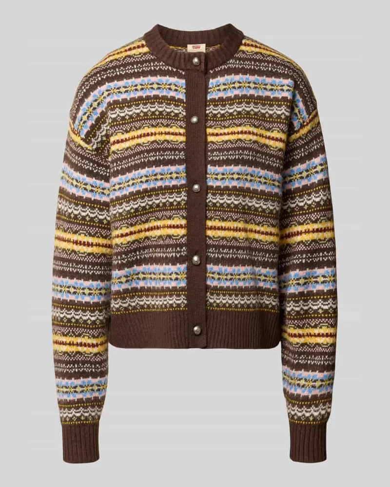 Levi's Strickjacke mit Zierknöpfen Modell 'CHARLOTTE Dunkelbraun