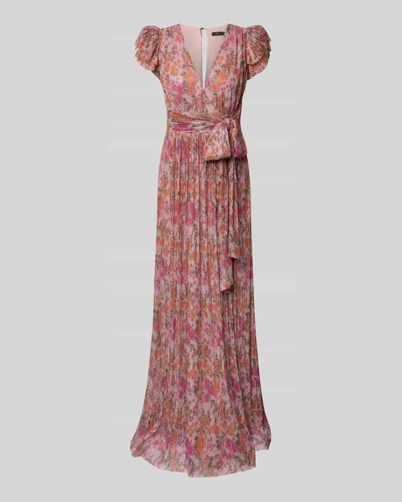 Swing Abendkleid mit V-Ausschnitt Rose
