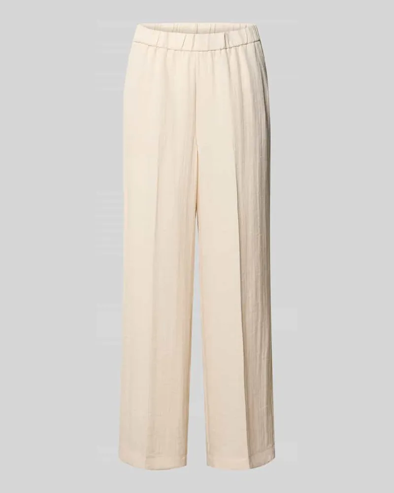 COMMA Wide Fit Hose aus Viskose-Mix mit Bügelfalten Sand