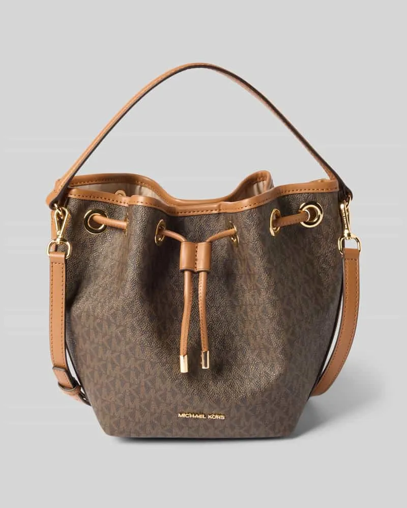 Michael Kors Handtasche mit Label-Applikation Modell 'AVERY Dunkelbraun