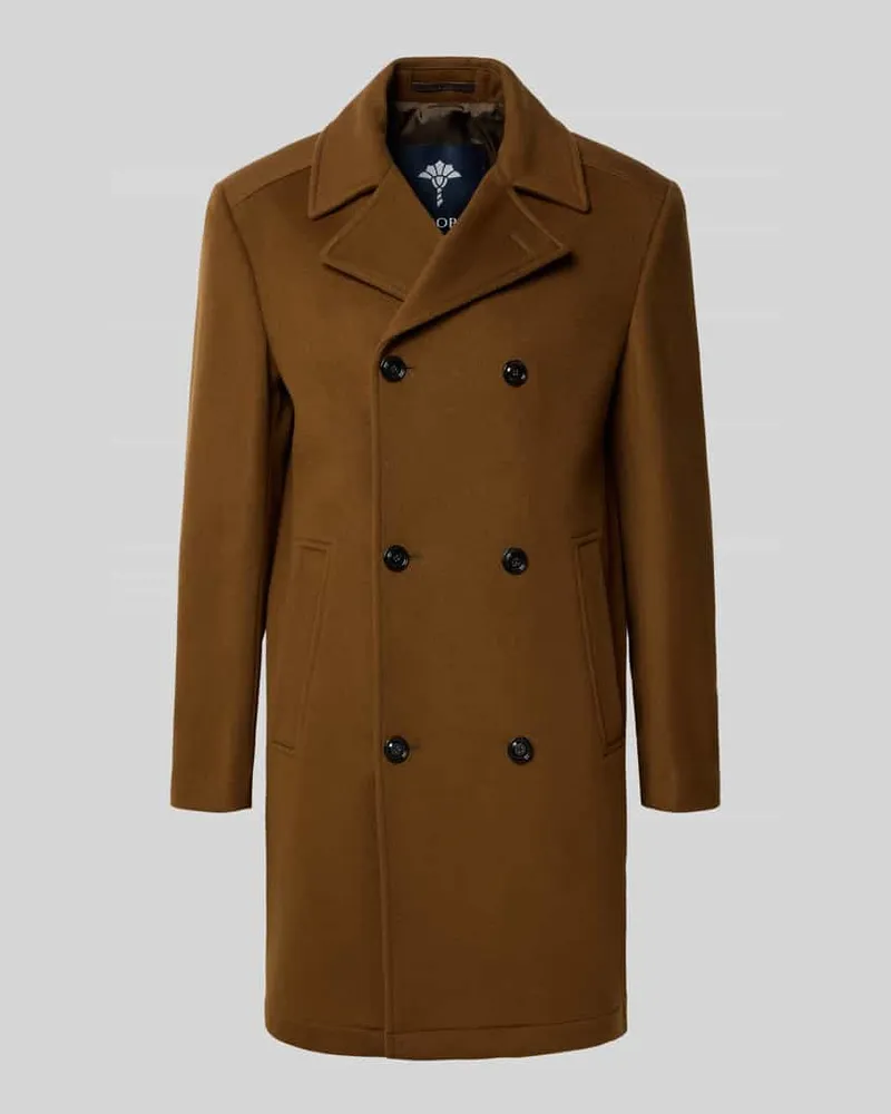 JOOP! Regular Fit Mantel aus Woll-Mix Modell 'BEALE Cognac