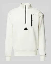 adidas Sweatshirt mit Troyer-Kragen Weiss