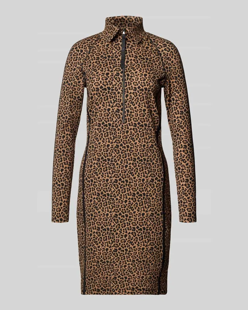 Marc Cain Knielanges Kleid mit Hemdblusenkragen Camel