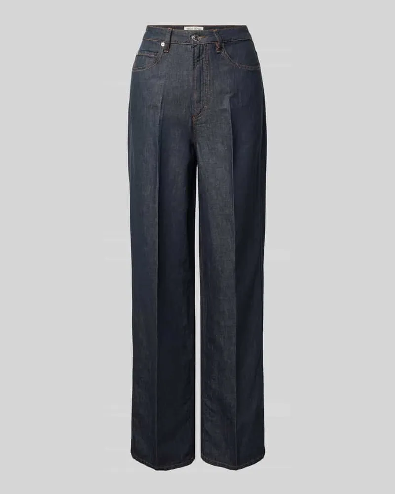 Marc O'Polo Loose Fit Jeans aus Baumwoll-Leinen-Mix Modell 'TOLVA LONG Jeansblau