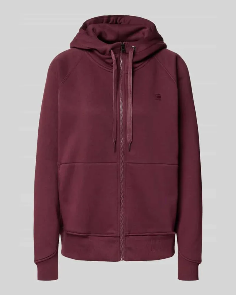 G-STAR RAW Regular Fit Sweatjacke mit Logo-Print Modell 'Premium Bordeaux