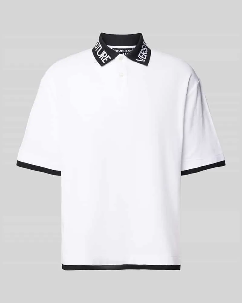 Versace Jeans Poloshirt mit Label-Print Weiss