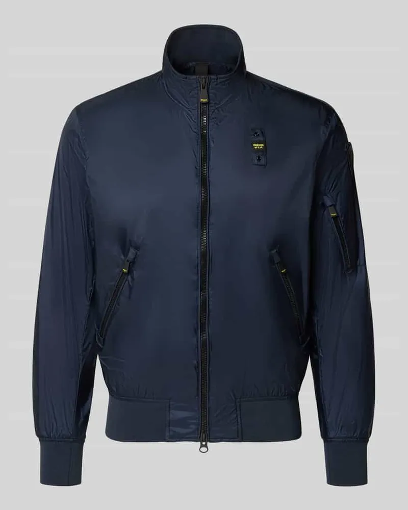 Blauer Jacke mit Reißverschlusstaschen Modell 'Brahms Marine
