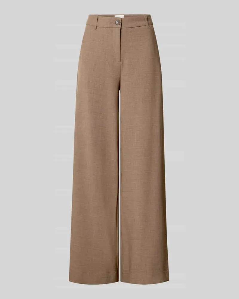 MOSS COPENHAGEN Wide Leg Hose mit Viskose-Anteil Modell 'Darina Taupe