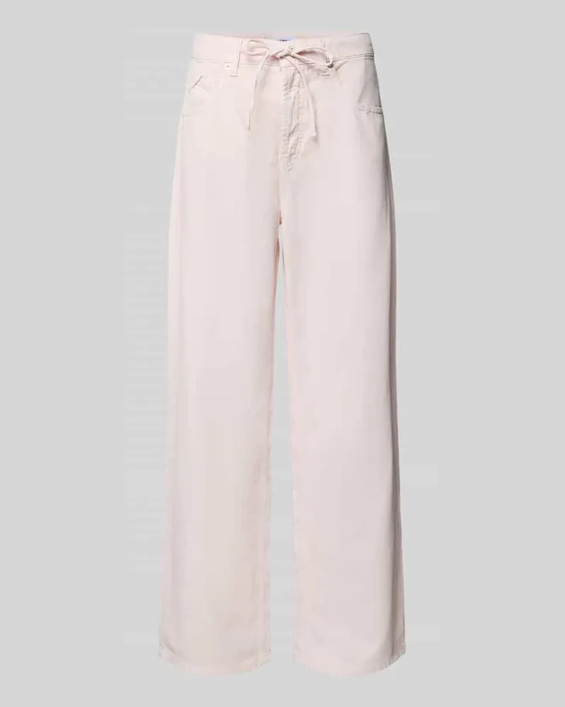 Cambio Baggy Jeans aus Lyocell-Mix mit Leinen-Anteil Hellrosa