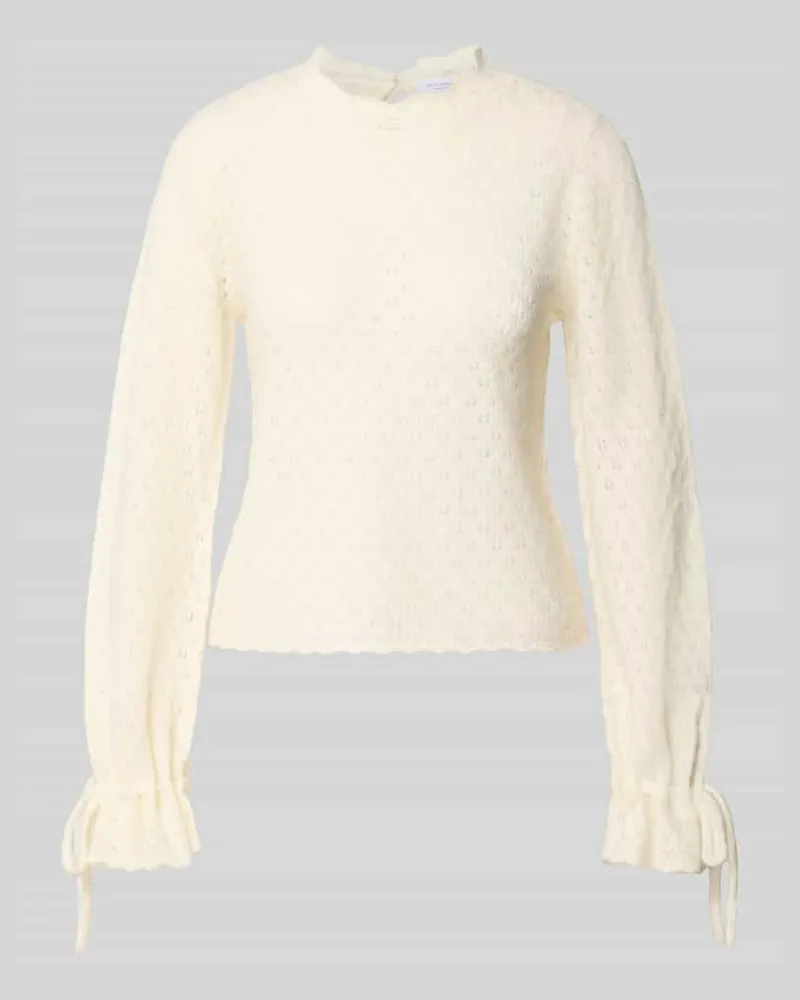 Rich&Royal Regular Fit Strickpullover aus Woll-Mix mit Alpaka-Anteil Weiss