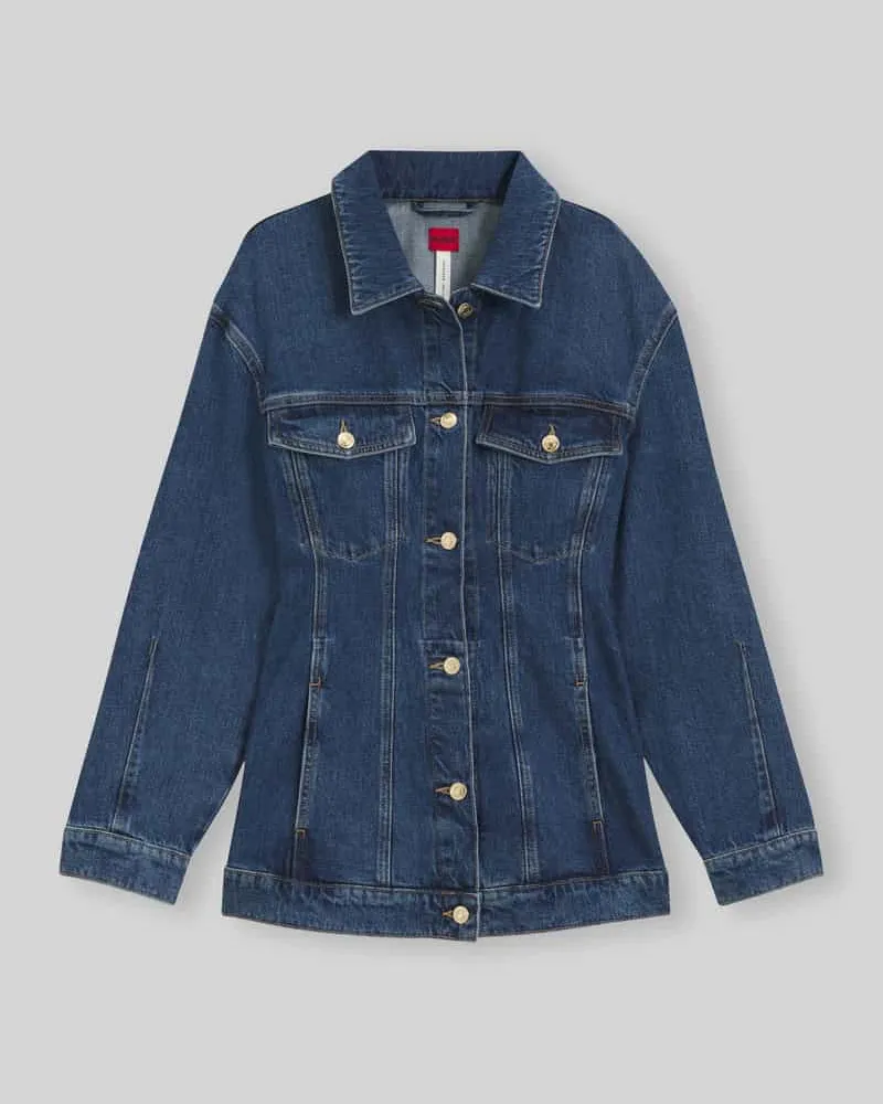 HUGO BOSS Slim Fit Jeansjacke aus reiner Baumwolle Modell ' ICON_3 Marine