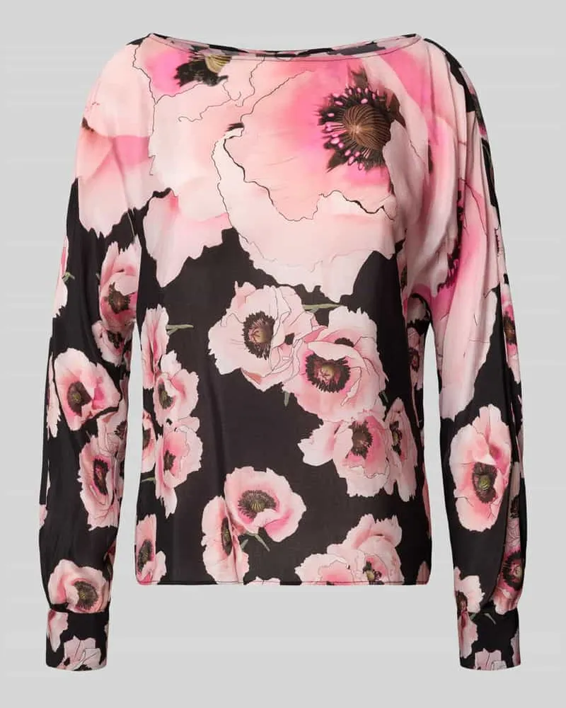 Marc Cain Regular Fit Bluse mit U-Boot-Ausschnitt Black