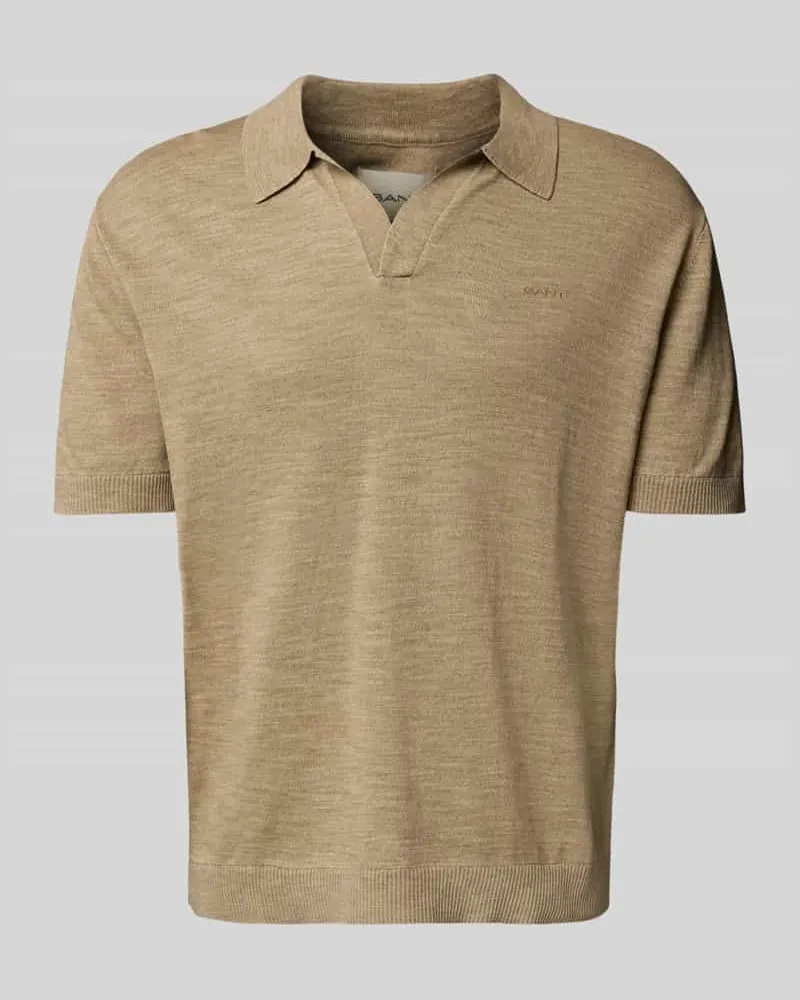 Gant Regular Fit Poloshirt mit Label-Stitching Beige