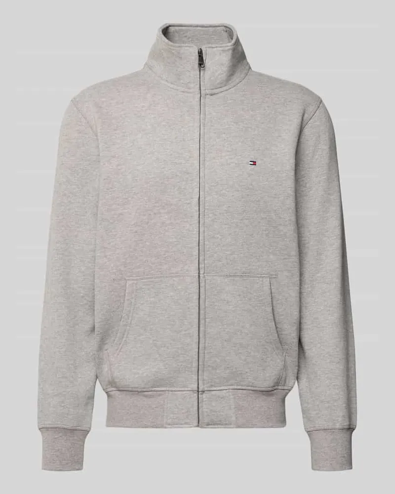 Tommy Hilfiger Regular Fit Sweatjacke aus Baumwoll-Mix Mittelgrau