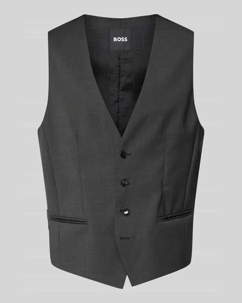 HUGO BOSS Weste mit Knopfleiste Anthrazit