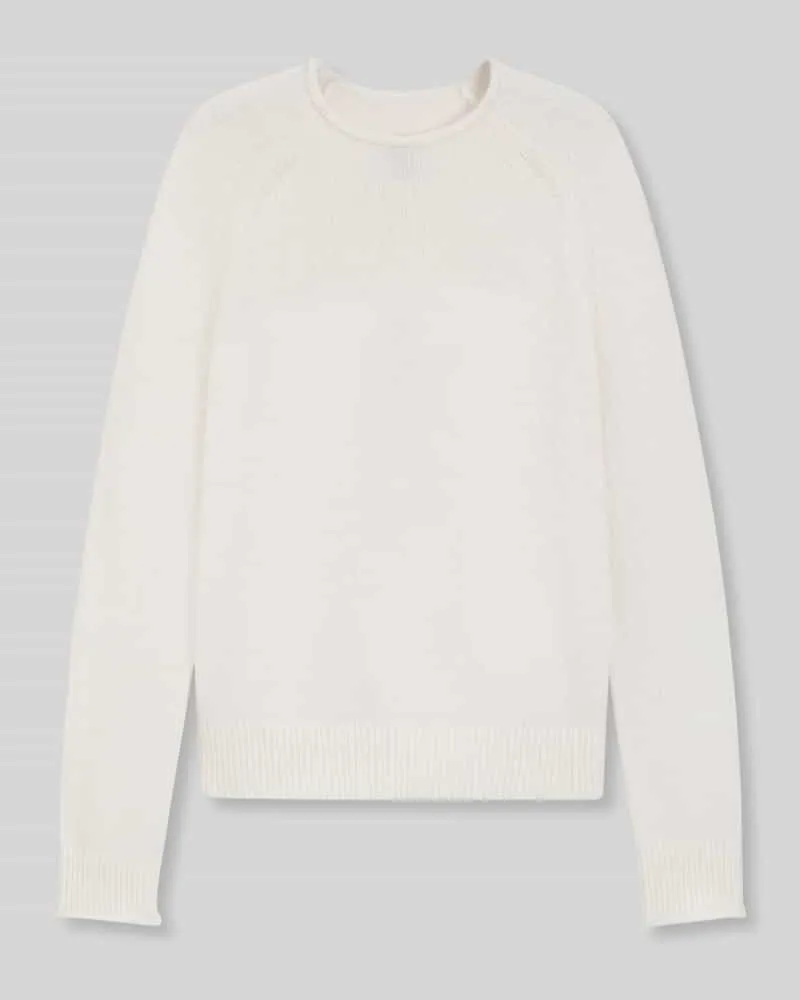 HUGO BOSS Regular Fit Strickpullover aus Woll-Mix mit Alpaka Modell 'C_FESPERANASY Offwhite