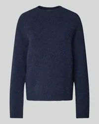 HUGO BOSS Strickpullover aus Alpaka-Mix mit Rundhalsausschnitt Marine