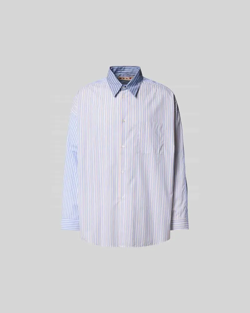 Marni Regular Fit Freizeithemd mit Kentkragen Hellblau