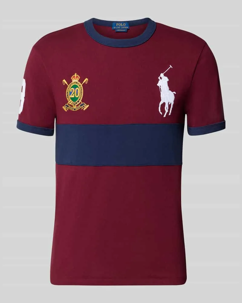Ralph Lauren T-Shirt mit Label-Stitching Bordeaux