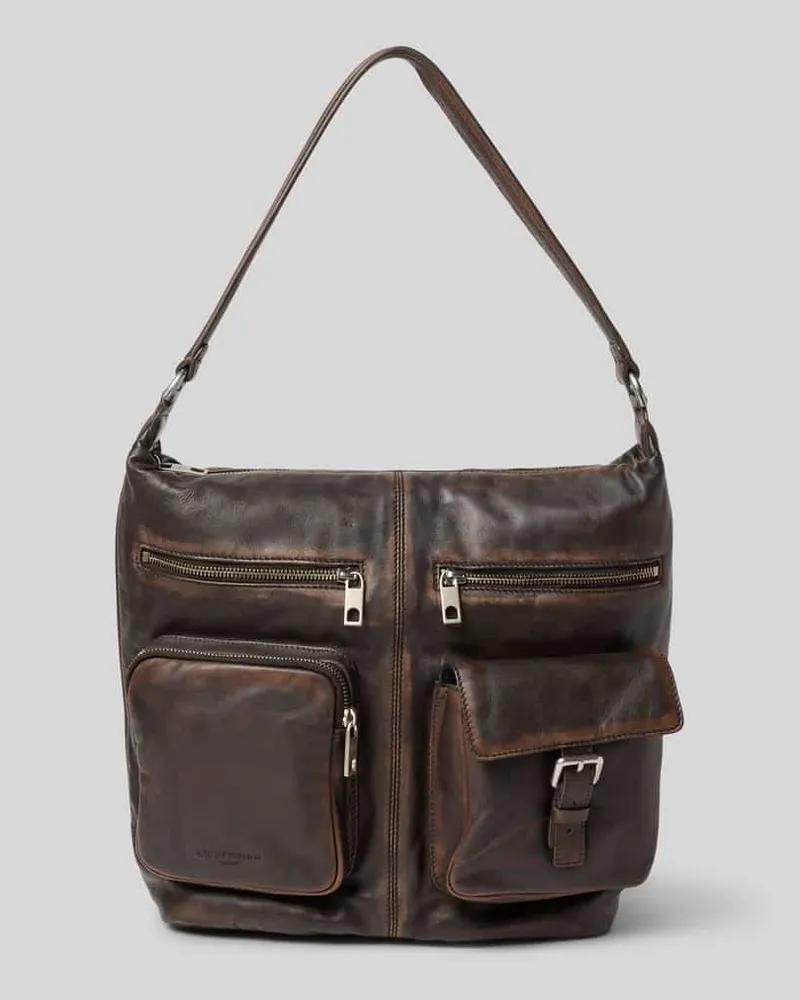 Liebeskind Handtasche mit diversen Fächern Modell 'ANDREA HOBO Dunkelbraun
