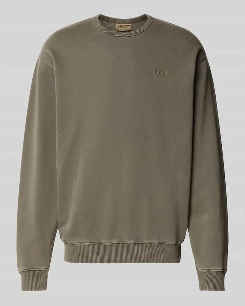 forét Sweatshirt mit Label-Stitching Mud