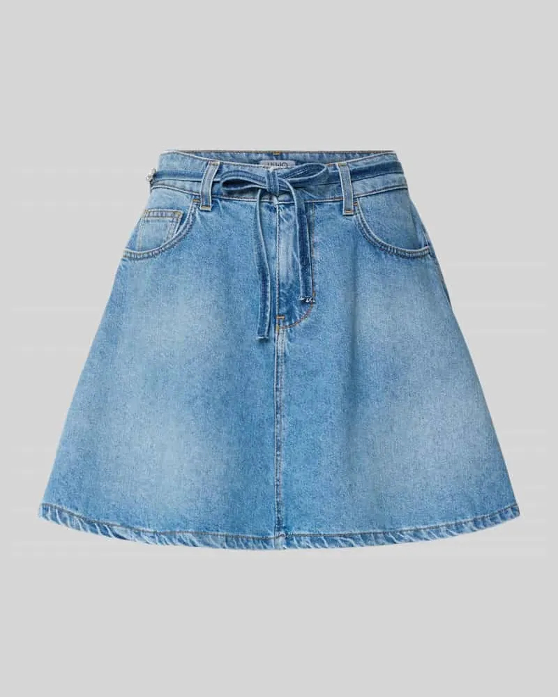 Liu Jo Jeansrock aus Baumwolle mit Bindegürtel Hellblau