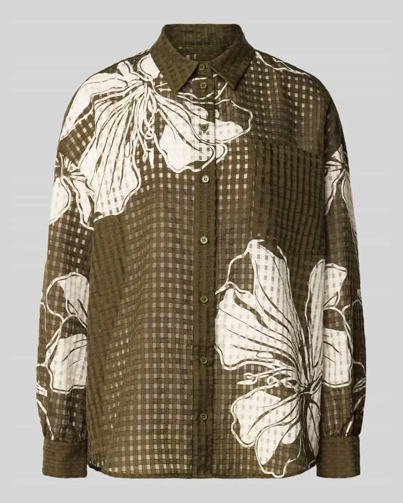 Essentiel Oversized Hemdbluse mit Hemdkragen Modell 'JORANGE Oliv