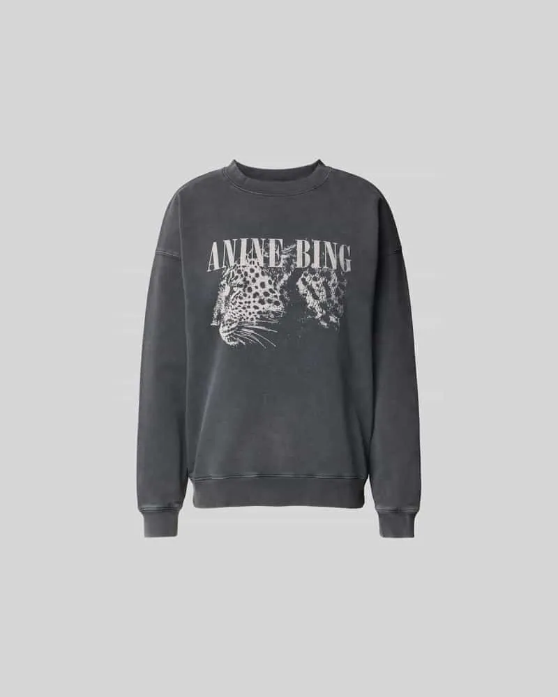 Anine Bing Regular Fit Sweatshirt mit Logo-Print Black