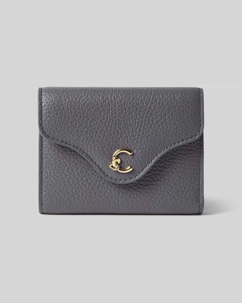 Coccinelle Portemonnaie mit Label-Detail Rauchblau