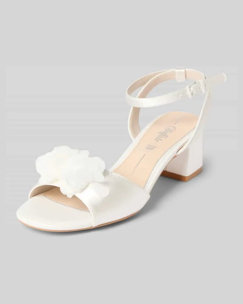 Buffalo Sandaletten mit floralem Zierbesatz Modell 'Lucy Weiss