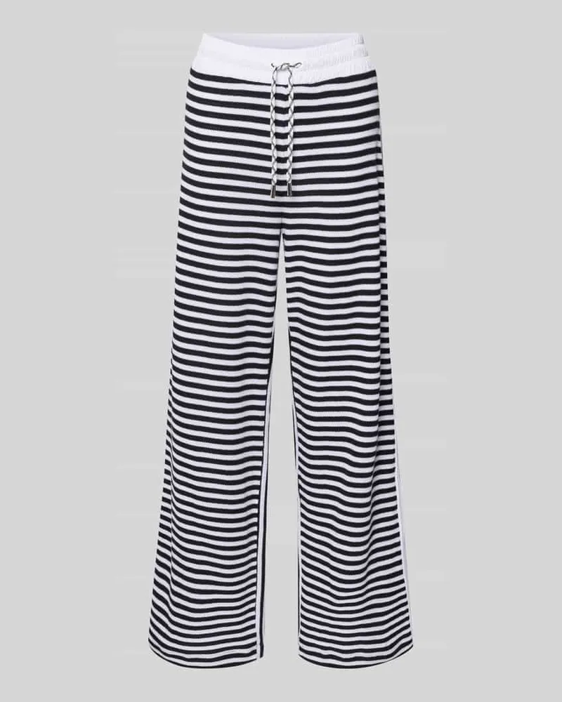 Marc Cain Hose im Allover-Look mit elastischem Bund und Tunnelzug Marine