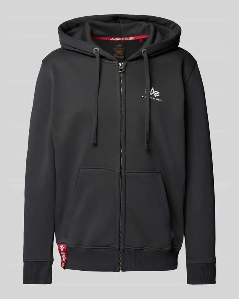 Alpha Industries Sweatjacke mit Label-Print Anthrazit