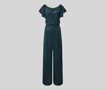 Schimmernder Jumpsuit mit V-Ausschnitt