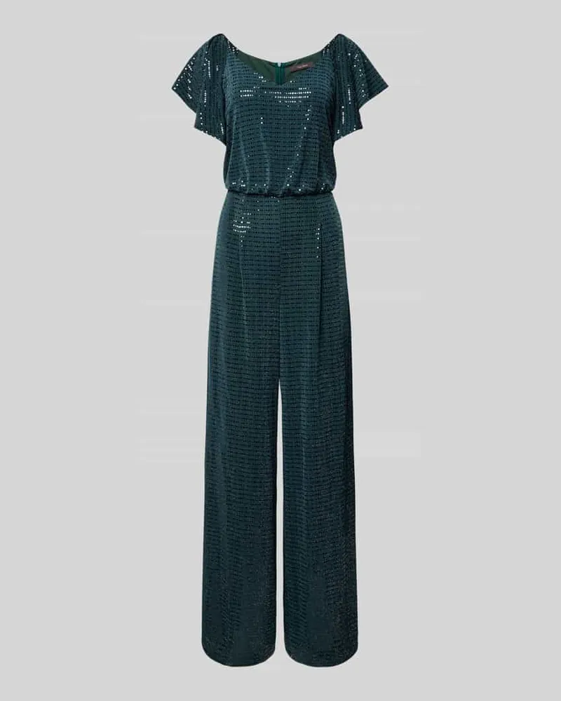 Vera Mont Schimmernder Jumpsuit mit V-Ausschnitt Petrol