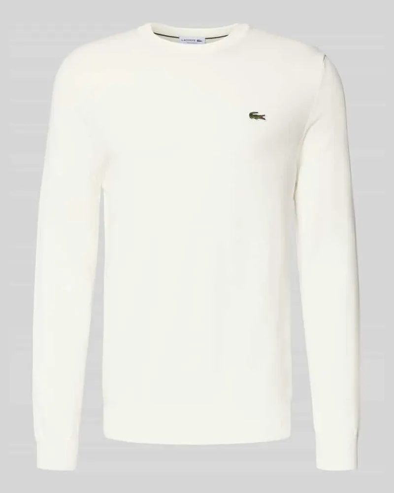 Lacoste Regular Fit Strickpullover aus Baumwoll-Mix Offwhite