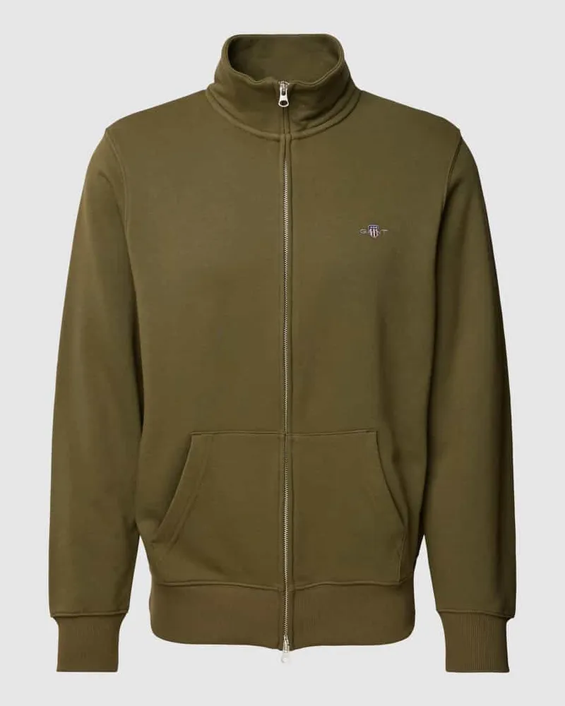 Gant Sweatjacke mit Känguru-Tasche Oliv